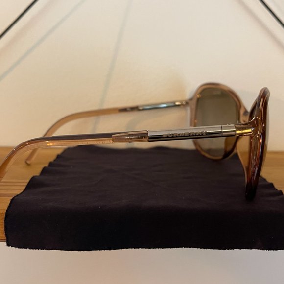 Burberry Tan Acetate Women's Butterfly Sunglasses - Picture 2 of 8